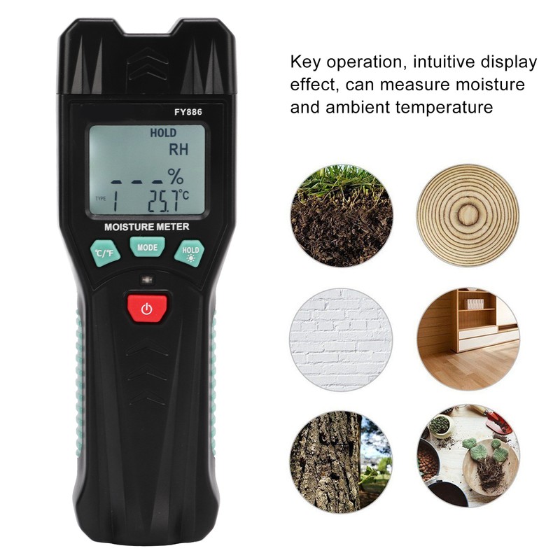 FY886 High Accuracy Digital Wood Moisture Detector Timber Humidity Tester