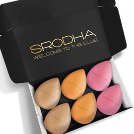 SRODHA Beauty Make Up Sponge Set | 6 Pieces Pack | Liquid Makeup Blender Sponge Sets | For Mixing Face Complexion Foundation Concealer Cream Products Powder (Drop Neutral)