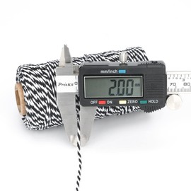 G2PLUS 100M Schwarz und Weiß Baumwolle Schnur, Bäcker Bindfäden Bastelschnur Dekokordel Schnur Perfekt für DIY Kunstgewerbe Gartenarbeit