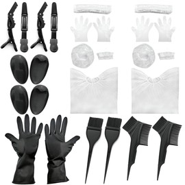 Losaria 26-teiliges Haarfärbeset, DIY-Haarfärbeset für den Salon, Bleiche Werkzeugset inklusive Färbepinsel, Ohrenschützer, Haarabdeckung, Schal, Handschuhen und Haarspangen-Sets