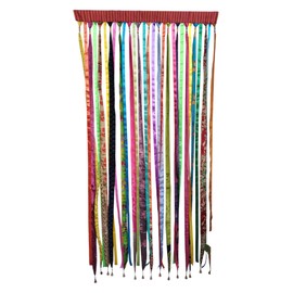 Mango Gifts Silk Door Curtain Multicolor Hippie Bohemian Room Divider Light Filtering Boho Curtains Rod Pocket Window Curtain for Living Room Bedroom 84 x 45 Inch