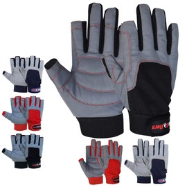 MRX BOXING & FITNESS Sailing Gloves with Cut only Thumb and Index Finger and Grip for Men and Women, Great for Kayaking, Workouts and More Grey/Black