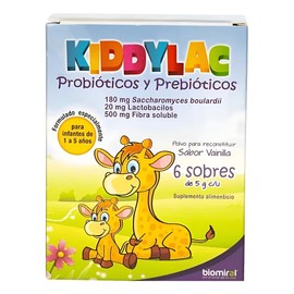 Probioticos Y Prebioticos Kiddylac 6 Sobres Sabor Vainilla