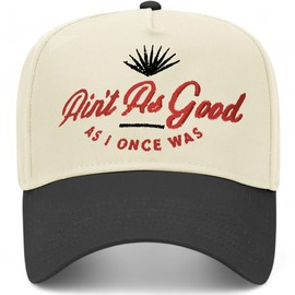 Ain't As Good As I Once was Vintage Trucker Hat | Premium Snapback Hat for Men & Women (US, Alpha, One Size, Black/Natural)