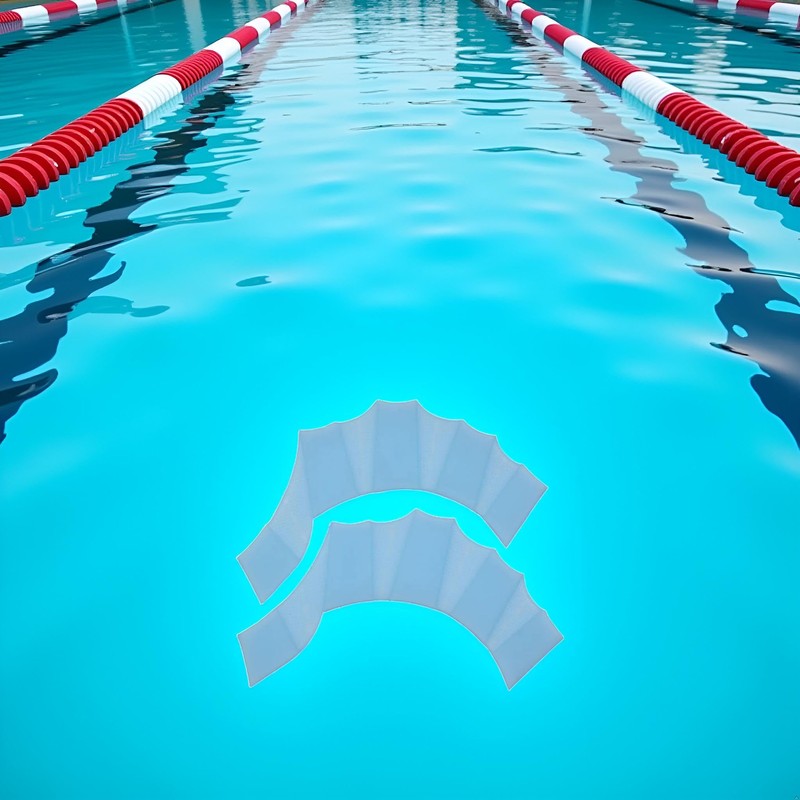 2Pcs Blue Silicone Swim Gear Fins Hand Webbed Flippers Training