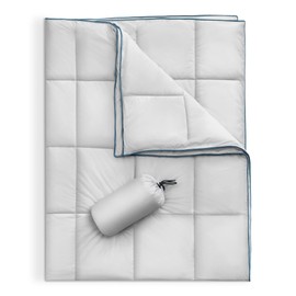 Sonive Outdoor Blanket Down Alternative Throw Blanket, Windproof Water-Resistant Puffy Warm Lightweight Packable for Outdoor,Traveling, Hiking, Backpacking, Picnic, Stadium (Silver Grey, Teen-Adult)