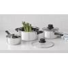Mainstays 5 Piece Cookware Set Stainless Steel 2 Saucepans, 1