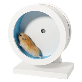7.5 Inch Blue Hamster Wheel Wooden Silent Training Exercise Wheel Quite Running Spinner Wheel for Dwarf, Gerbil, Guinea Pig, Hedgehog, Chinchilla (Blue, Medium)