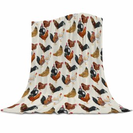 Gaakvrr Chicken Blanket Soft Warm Chicken Throw Blanket Chicken Lovers Bed Blankets & Throws for Living Room Decor Chicken Gifts for Kids Adults 130x150cm(50x60 Inch)