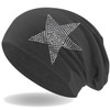 Hatstar Rhinestone Star Women's Beanie Hat, Elastic Slouch Long Beanie