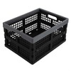 Anbers Black Plastic Storage Crate, 16 Liter Collapsible Storage Bin/Container, 13.5" x 10.3" x 7.2", 1 Pack