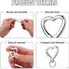 24Pcs Heart Carabiner Clasp for Keys Heart Keychain Clip Hook