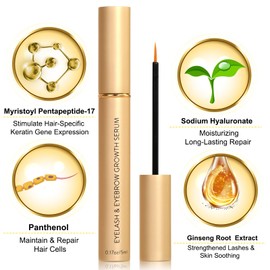 LZM Lash Serum for Growth and Thickness Eyebrow & Eyelash Serum for Longer, Thicker, Healthier Lashes Rapid Growth (5ml)