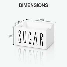 MOJIEZUO Sugar Packet Holder for Coffee Bar, Acrylic Sugar Packets Caddy, Sugar Packet Container, Sugar Packets Dispenser Sugar Packet Organizer for Table, Office, Hotel, Restaurant (White)