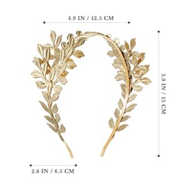 MERRYHAPY Diadema De Novia Con Hojas Doradas Tiara Headband Tocado Barroco Para Boda Aniversario Fiesta Histórica Accesorio De Cabello Para Mujer Y Ad