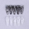10 Stickers/Box White Nail Foil Lace Black Flower Spring Starry