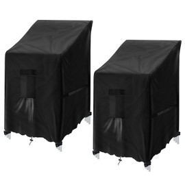 GARPROVM Patio Chair Covers Waterproof 2 Pack, Stacking Chairs Cover 36" L x 28" W x 47" H, Weatherproof Oxford Fabric Garden Chair Covers, Outdoor Chair Covers for Balcony Chairs armchairs