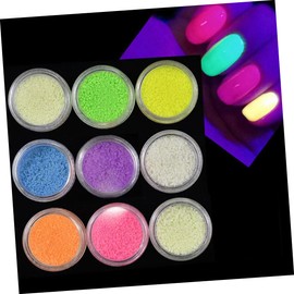 KONTONTY 2pack Glow Dark Luminous Sand Fluorescent Nail Glitter DIY Nail Art Dust Uv Light Activated Powder for Decorations