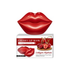 Pack of 20 Lip Masks, Anti-Ageing, Anti-Wrinkles, Reducing Fine Lines, Lip Care for Women, Cherry Lip Mask Pads, Plumping Masks for Lips, Nourishes the Lips Lip Mask (2)