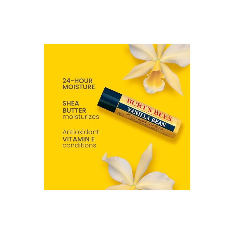 Burt's Bees 100% Natural Moisturizing Lip Balm, Vanilla Bean -