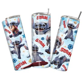 Handmade Blue Monster Cartoon Character Tumbler 20oz Tumblr Double Insulated Travel Mug