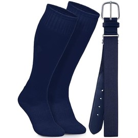 Baseball Socks and Belt Combo Set Cotton Boys Adjustable Baseball Softball Socks and Belt for Boys Girls