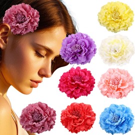 Voarge Set of 8 Hair Clips for Girls Hawaiian Flower Hair Clips with Design for Women (Multicolor)