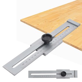 ZOESURE Precision Marking Gauge 200 mm, Scribing Tool, Matt Chrome-Plated Metal Scribing Tool with Hardened Marking Edge for Precise Marking and Guide Lines