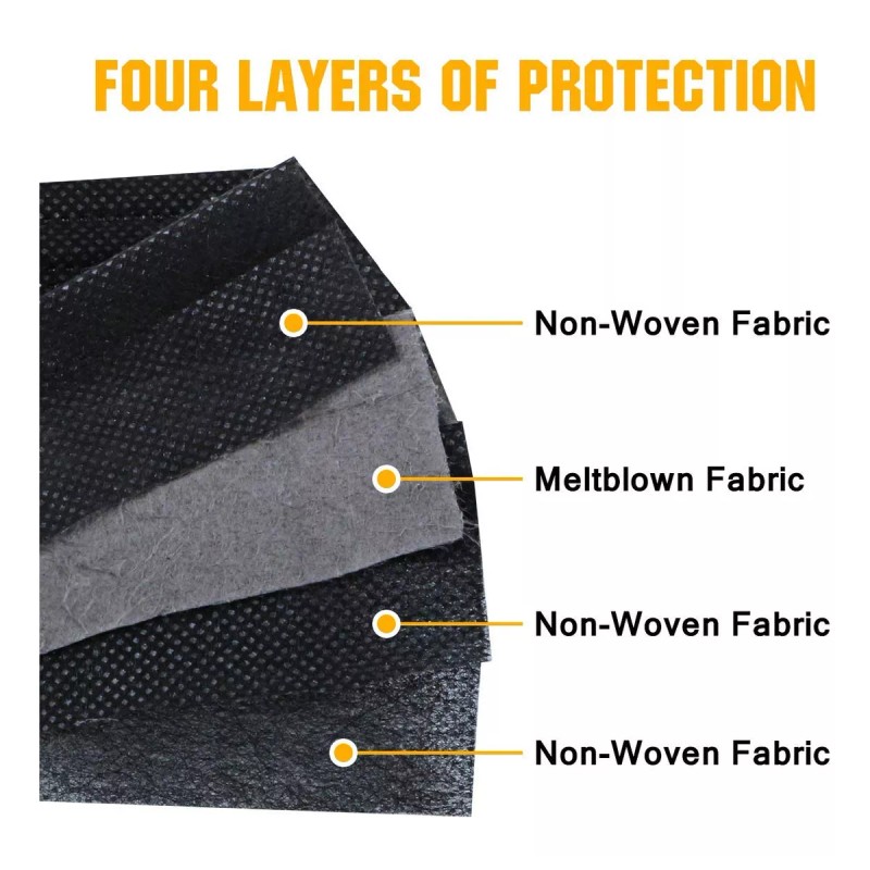 Diolv Disposable Face Mask Adult 4 Layer Mens Breathable Fac