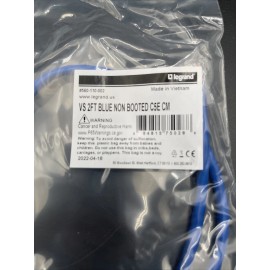 Legrand 2ft Cat5e Patch Cable Blue Non Booted
