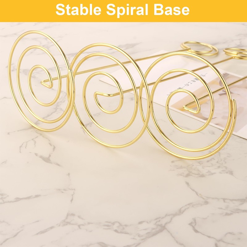 LDXDRU 20 Pack Metal Table Number Holder, 22cm Wedding Golden
