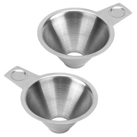 2pcs Funnels for Kitchen Use, 0.87 Inch Bottom Reusable Stainless Steel Funnel Spice Funnel Kitchen Funnels Spill-Free Metal for Salt Condiment Liquids Ingredients Oils