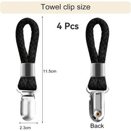 Pack of 4 Towel Clips, Hanger for Towels, Towel Hangers Without Sewing, Hooks for Towels Towel Clips, Black Towel Clips, Towel Clips, Clips for Hanging Towel Loops