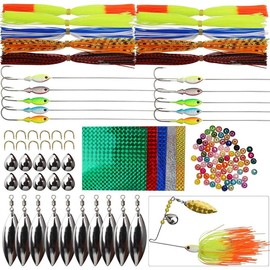 DOVESUN Spinner Making Kit Fishing Lure Making Kit Bass Lures Trout Lures Fishing Gift, Inline Spinners/Spinnerbaits Lure Making Kit, 228pcs/155pcs/107pcs - Colour: B-155PCS-Beetle Blades-Inline Spinner Ma