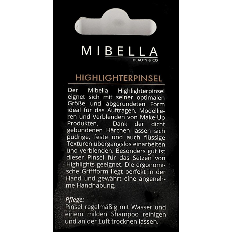 Mibella Professional Highlighter Brush, Ergonomic Handle, Black, Makeup, Face, Cosmetics,