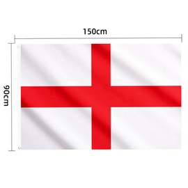 AhfuLife England St Georges Flag 5ft x 3ft, 1pcs Large St George's Cross Flags 150x90cm, Double Side with Brass Eyelets for St George's Day Euro Football Garden Street Party Decoration
