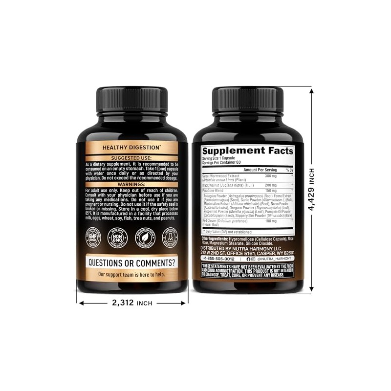Wormwood, Black Walnut, Clove & Astragalus - ParaGone for Cleanse,