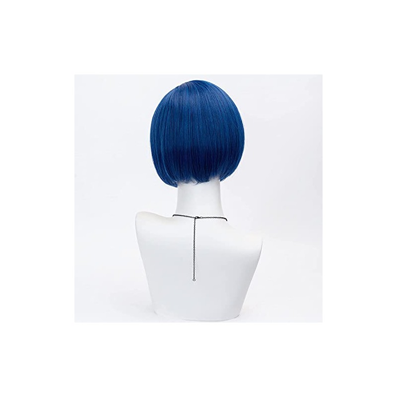 Pelucas azul oscuro con flequillo para mujer Peluca corta Bob