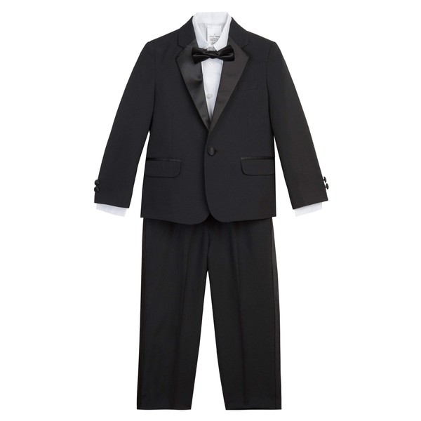 Nautica Boys' Toddler 4-Piece Set with Dress Shirt, Bow Tie, Jacket, and Pants, Black Tuxedo, 3T