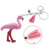 Flamingo Keychain, Elegant Crystal Key Chain Ring WithTassel Flamingo Keyring