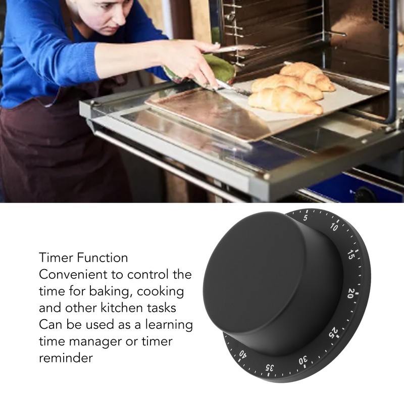 Mechanical Timer Magnetic Stainless Steel Loud Reminder Kitchen Timer for