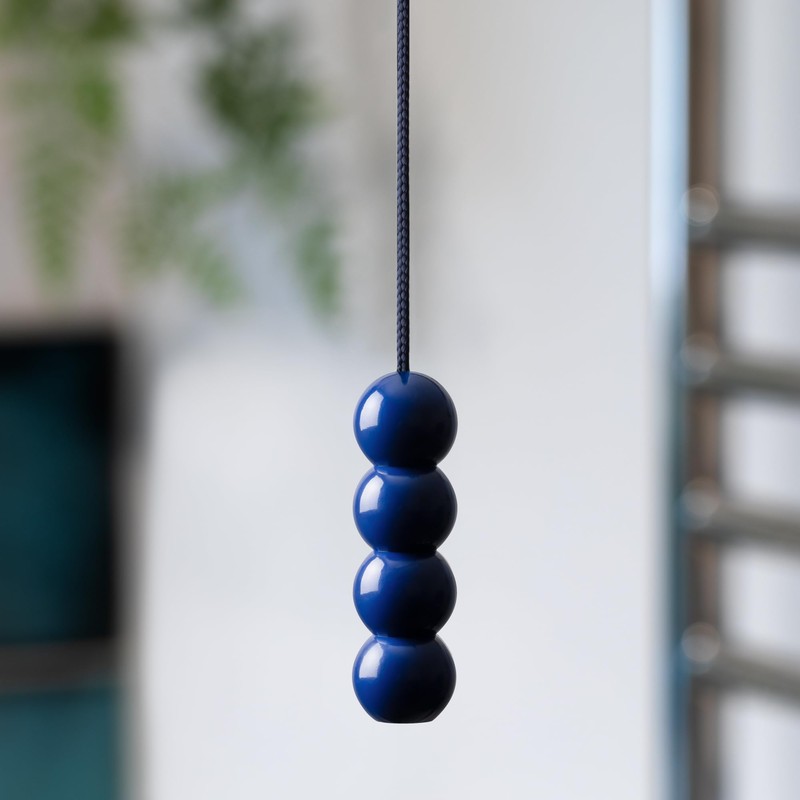 Pull Cord and Pebble Handle, Navy Blue String and Connector.