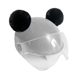 2 Pcs 9cm Pom Pom Helmet Decorations for Snowboarding Cycling Skiing Cute Pompom Helmet Accessories for Kids Adults Black