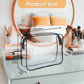 XWYQSLJY TSA Approved Toiletry Bag, 3 Pcs Clear Toiletries Bags Quart Size Travel Makeup Cosmetic Bag for Women Men, Carry on Airport Airline Compliant Bag (3 Pack Black)