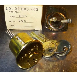 MEDECO HIGH SECURITY RIM CYLINDER PART # 10-0300N-02 BRASS IN COLOR NEW IN BOX