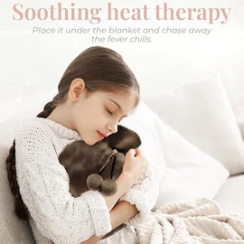 EMPIRE TRADING & COMMERCE Happy Heaters Hot Water Bottle, 1L With Fluffy Cover - Ideal for Period, Back & Neck Pain - Brown, UK Perfect for Women, Seniors & Children