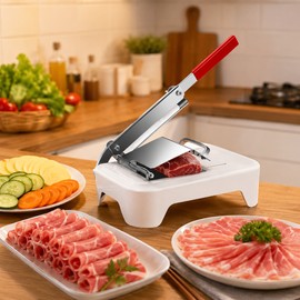 Manual Meat Slicer for Home Kitchen Prep – Adjustable Stainless Steel Cutter for Meat and Vegetables