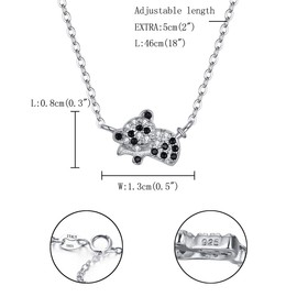 FANZE 925 Sterling Silver CZ Forever Love Cute Animal Necklace Birthday Gift for Women