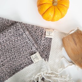 SMYRNA TURKISH COTTON Vintage Series Kitchen Dish Towels Pack of 6, Machine Washable Wash Cloths, Ultra Soft, Absorbent, Prewashed and Quick Dry Turkish Dish Towels, 12x12 Inch (Blush Pink)