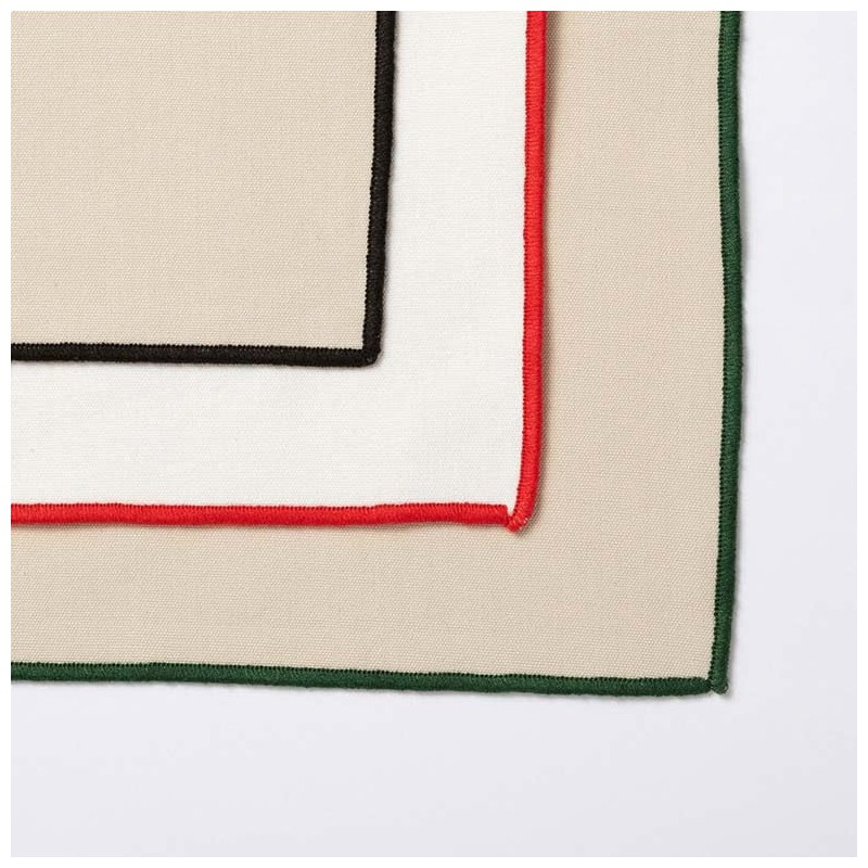 Dean and Deluca Heavy Overlock Placemat Natural x Green Approx